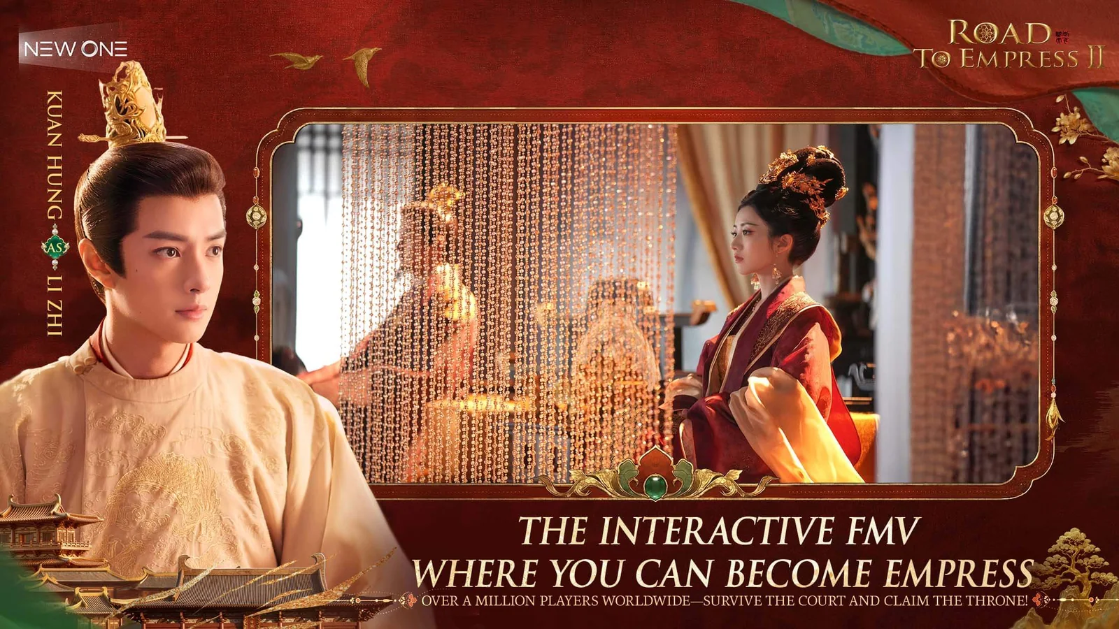 Cena promocional oficial de Road to Empress II com Li Zhi em contexto de relacionamento palaciano